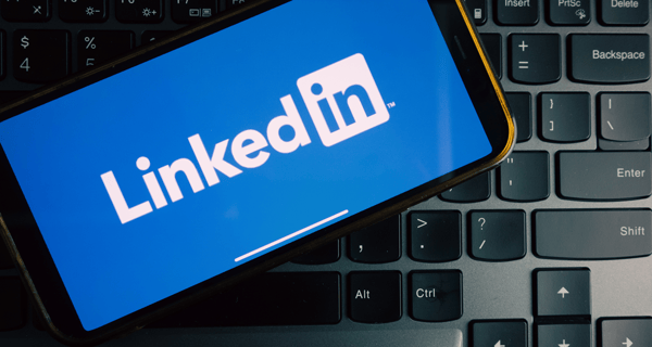 LinkedIn logo displayed on a smartphone